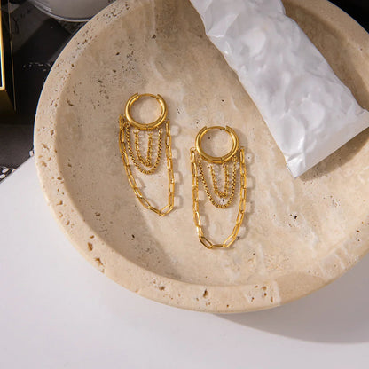 [ElanLuxe]Alaina Link Chain Hoops