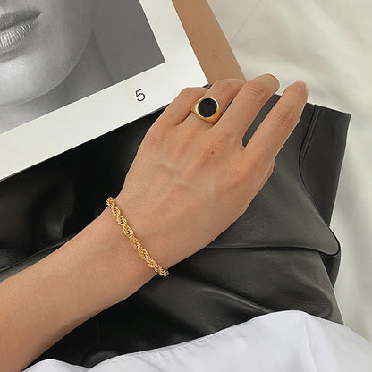 [ElanLuxe]Clara Rope Chain Gold Bracelet
