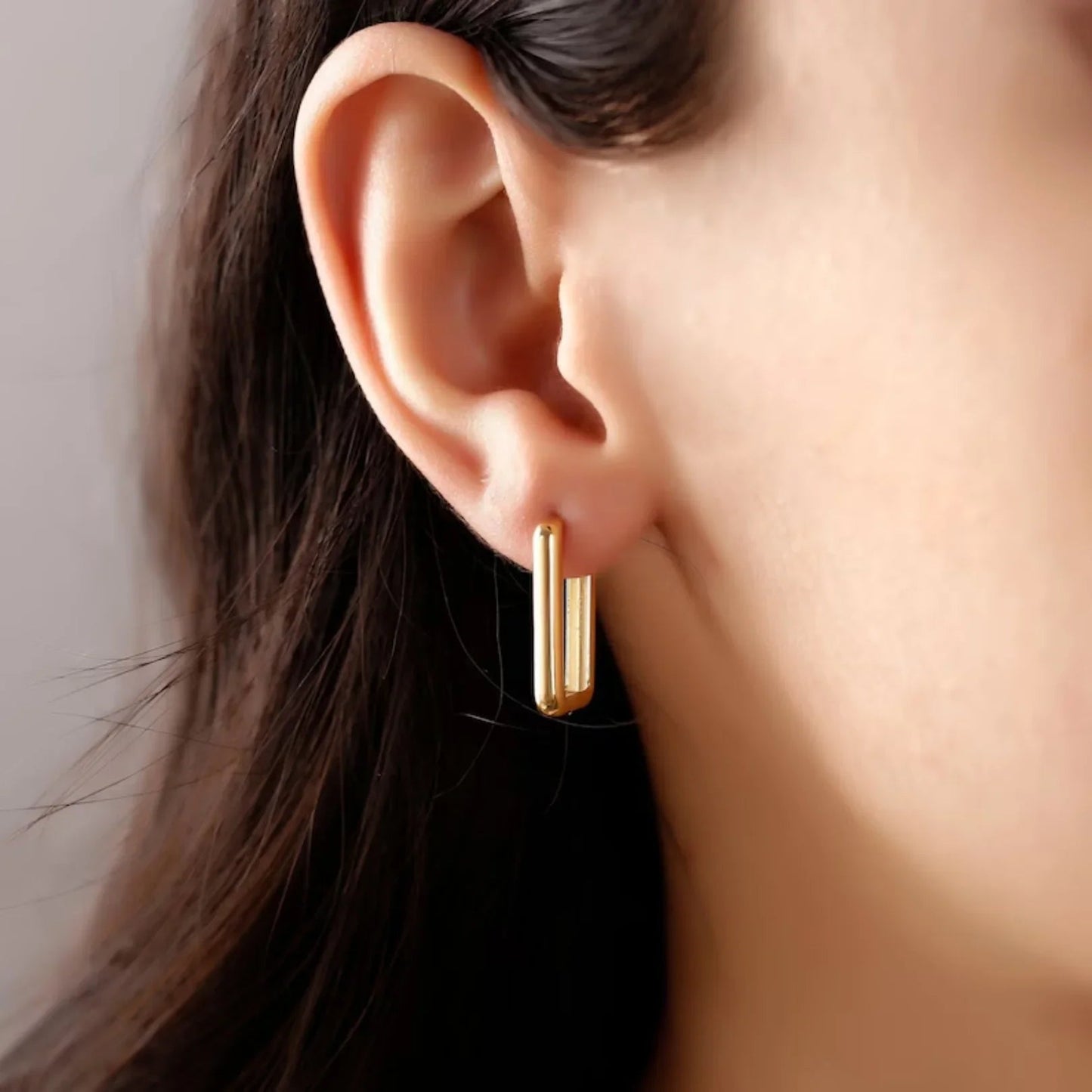 [ElanLuxe]Ambrielle Gold U Hoops