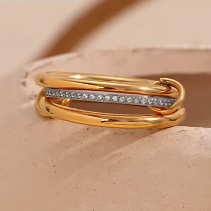 [ElanLuxe]Chastity Diamond Ring Stack