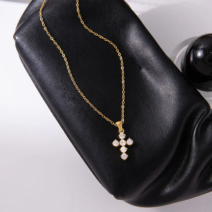 [ElanLuxe]Wynter Diamond Cross Necklace