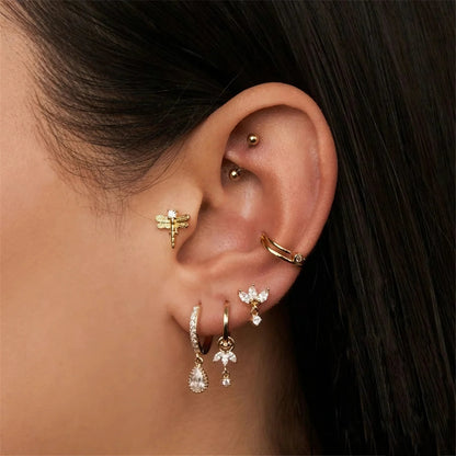 [ElanLuxe]Brooke Removable Charm Hoops
