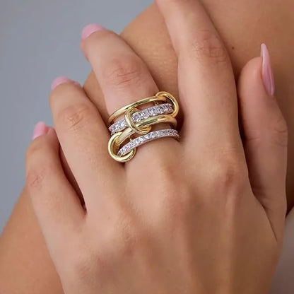 [ElanLuxe]Juno Stacked Diamond Ring