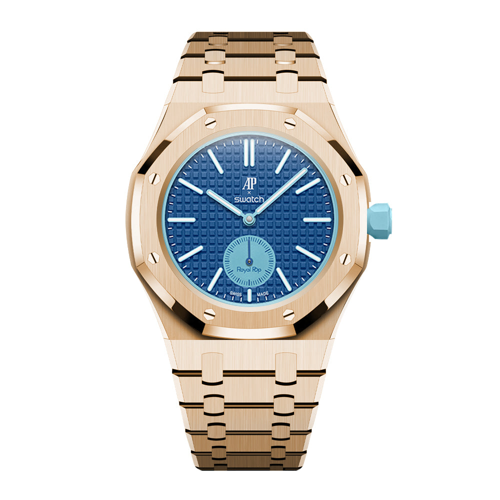Strap For Ap Swatch Royal Oak Pop Exclusive Steel Case & Strap Full‑wrap Embedded Watch Band