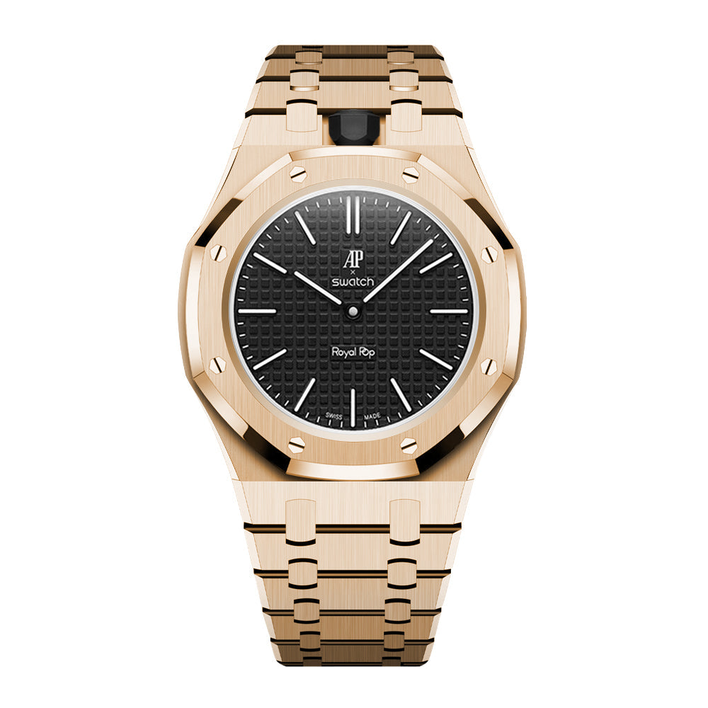 Strap For Ap Swatch Royal Oak Pop Exclusive Steel Case & Strap Full‑wrap Embedded Watch Band