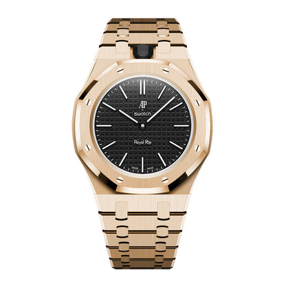 Strap For Ap Swatch Royal Oak Pop Exclusive Steel Case & Strap Full‑wrap Embedded Watch Band
