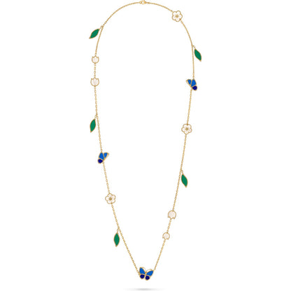 [ElanLuxe Jewerly]LUCKY SPRING BUTTERFLY 15 FLOWER NECKLACE