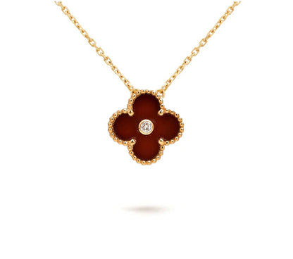 [ElanLuxe Jewelry]CLOVER 15MM CHRISTMAS LIMITED EDITION SINGLE FLOWER NECKLACE