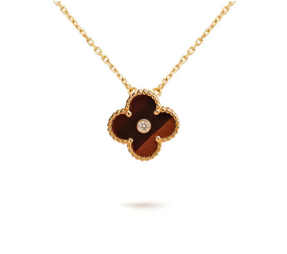 [ElanLuxe Jewelry]CLOVER 15MM CHRISTMAS LIMITED EDITION SINGLE FLOWER NECKLACE