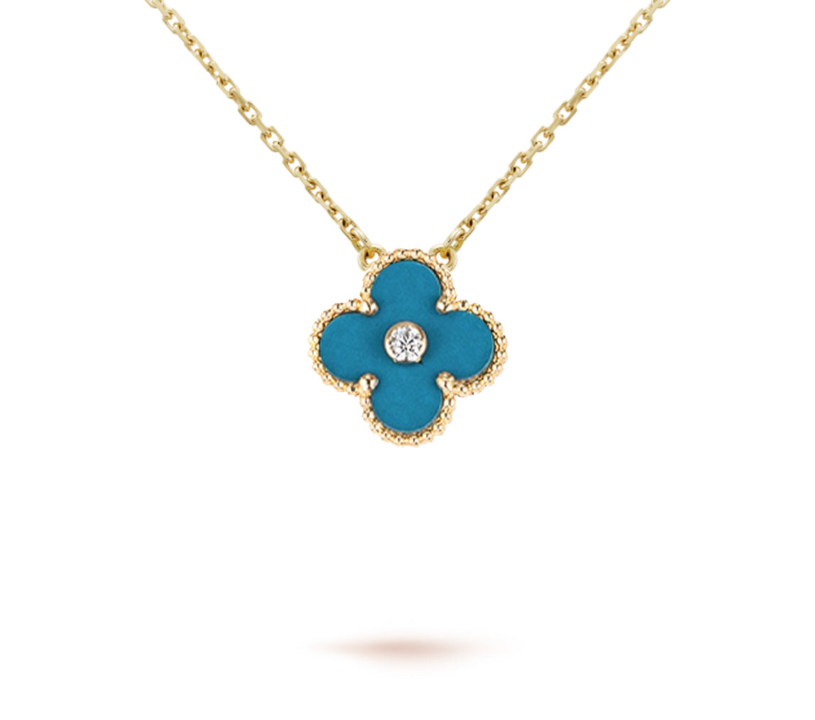 [ElanLuxe Jewelry]CLOVER 15MM CHRISTMAS LIMITED EDITION SINGLE FLOWER NECKLACE