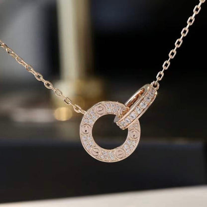 [ElanLuxe Jewelry]LOVE  FULL DIAMOND PENDANT NECKLACE