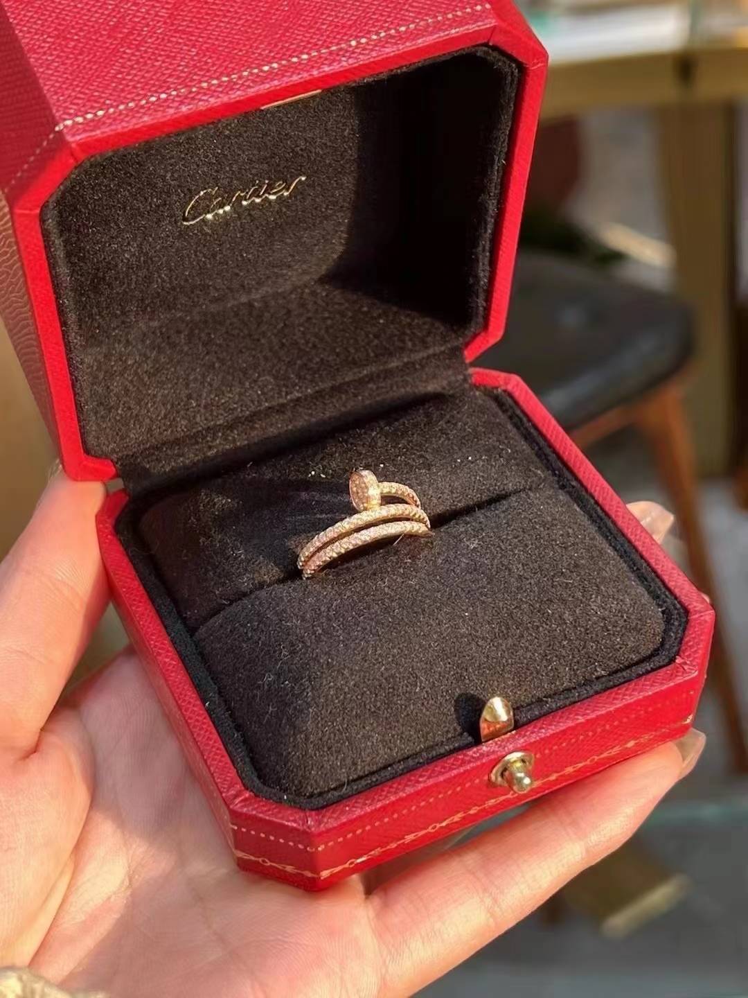 [ElanLuxe Jewelry]JUSTE RING diamond-encrusted double-circle