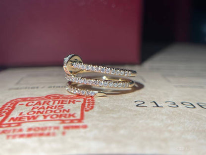 [ElanLuxe Jewelry]JUSTE RING diamond-encrusted double-circle