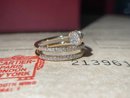 [ElanLuxe Jewelry]JUSTE RING diamond-encrusted double-circle