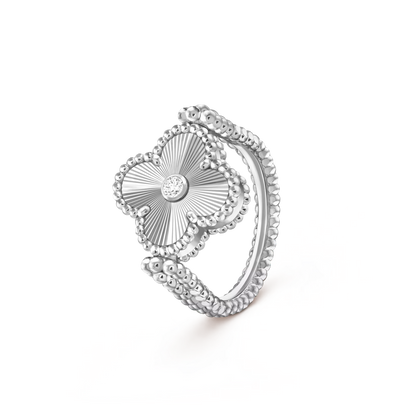 [ElanLuxe Jewelry]CLOVER RIVERSIBLE RING SILVER COLLECTION