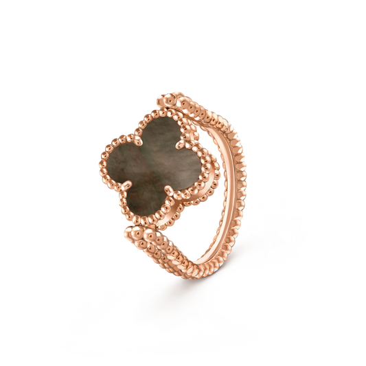 [ElanLuxe Jewelry]CLOVER RIVERSIBLE RING ROSE GOLD COLLECTION