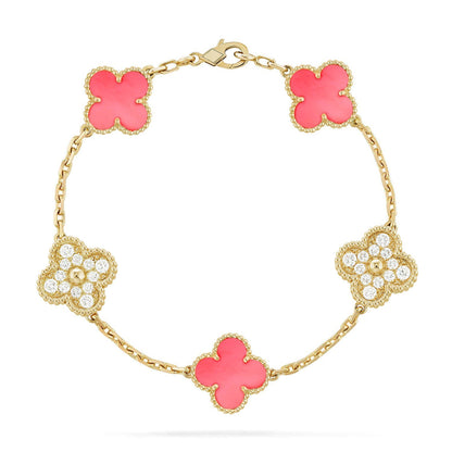 [ElanLuxe Jewelry] CLOVER 5 MOTIFS  PINK MOP BRACELET COLLECTION