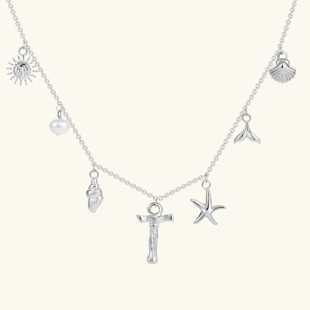 [ElanLuxe]Avaria Ocean Initial Necklace
