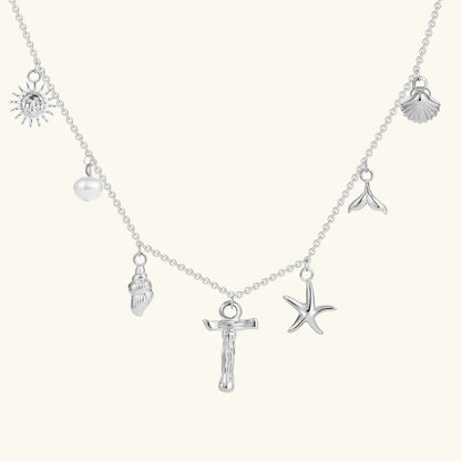 [ElanLuxe]Avaria Ocean Initial Necklace