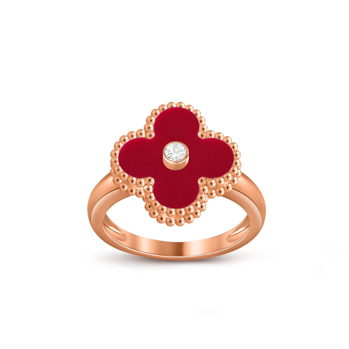 [ElanLuxe Jewelry]CLOVER DIAMOND RING ROSE GOLD COLLECTION