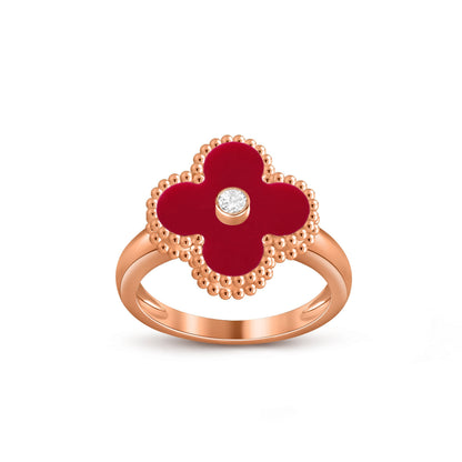 [ElanLuxe Jewelry]CLOVER DIAMOND RING ROSE GOLD COLLECTION