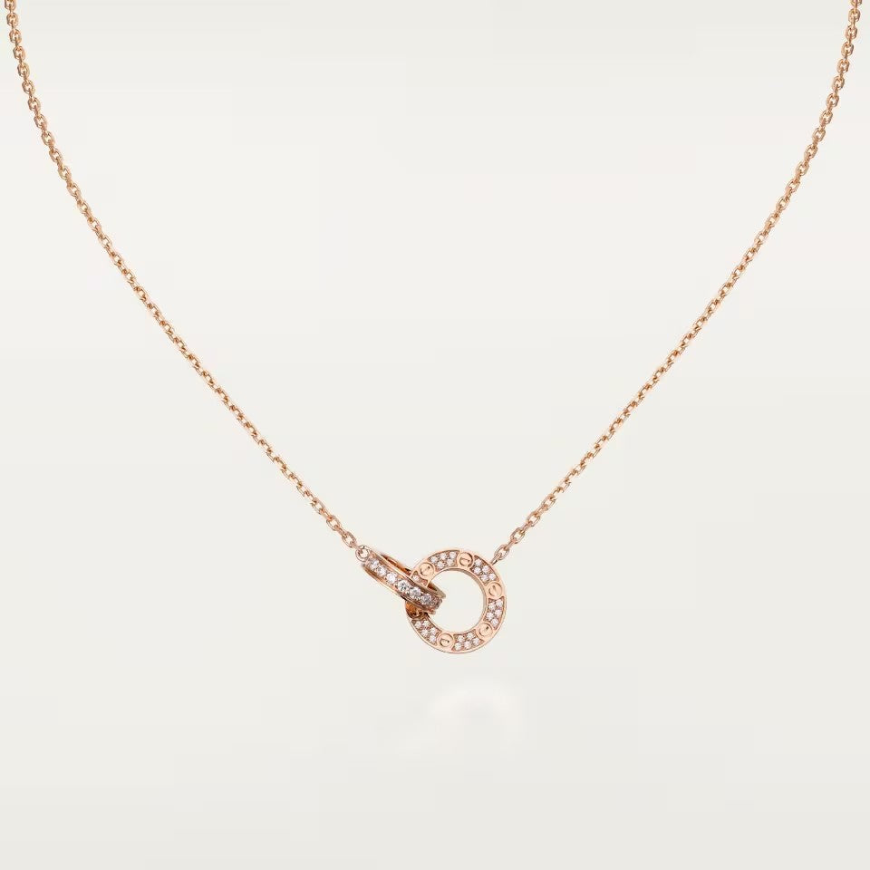 [ElanLuxe Jewelry]LOVE  FULL DIAMOND PENDANT NECKLACE