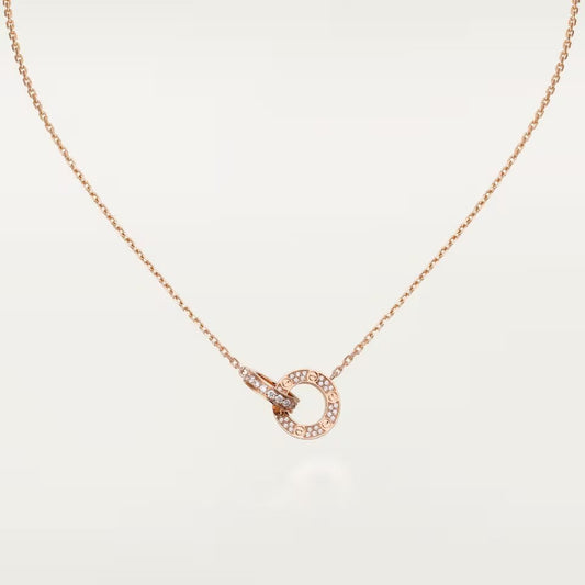 [ElanLuxe Jewelry]LOVE  FULL DIAMOND PENDANT NECKLACE