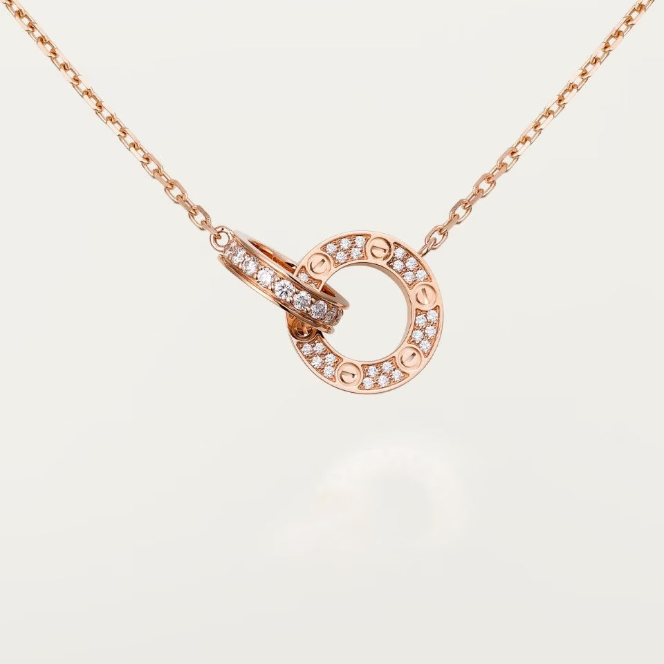 [ElanLuxe Jewelry]LOVE  FULL DIAMOND PENDANT NECKLACE
