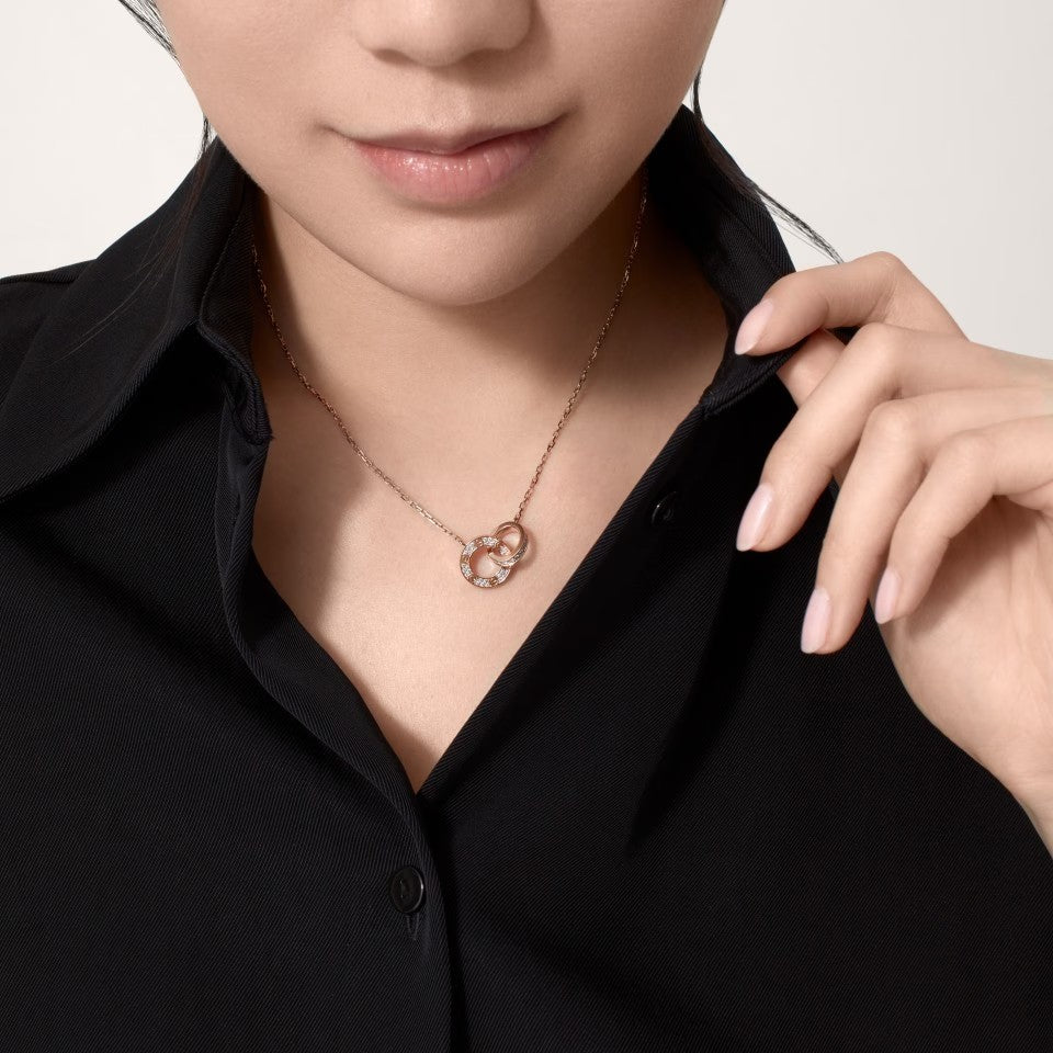 [ElanLuxe Jewelry]LOVE  FULL DIAMOND PENDANT NECKLACE