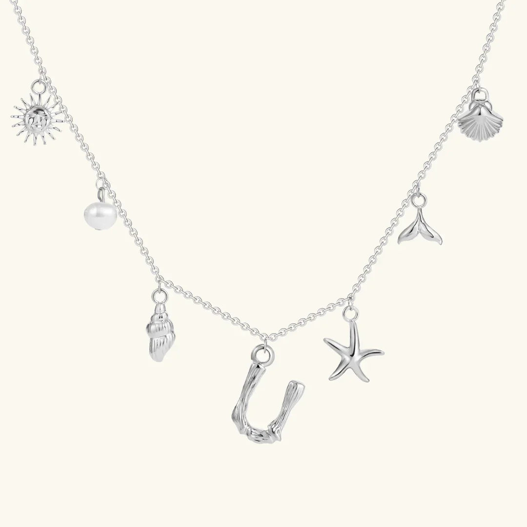 [ElanLuxe]Avaria Ocean Initial Necklace