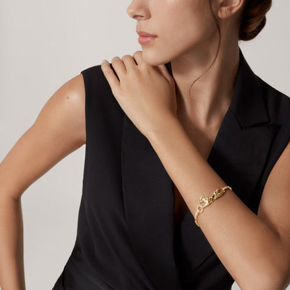 [ElanLuxe Jewelry]PANTHERE HALF DIAMOND ON CHAIN BRACELET