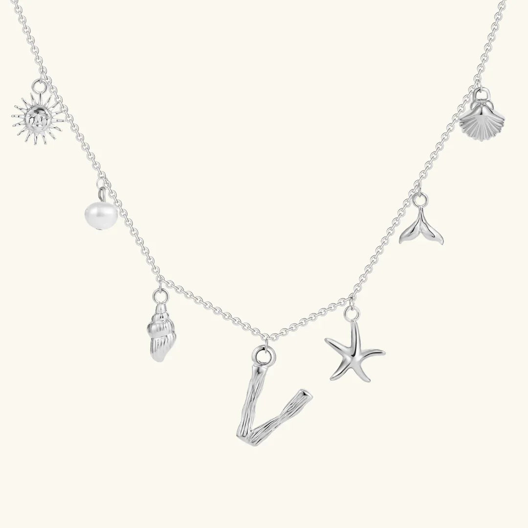 [ElanLuxe]Avaria Ocean Initial Necklace