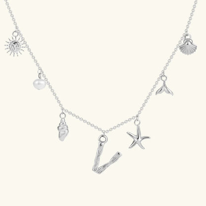 [ElanLuxe]Avaria Ocean Initial Necklace