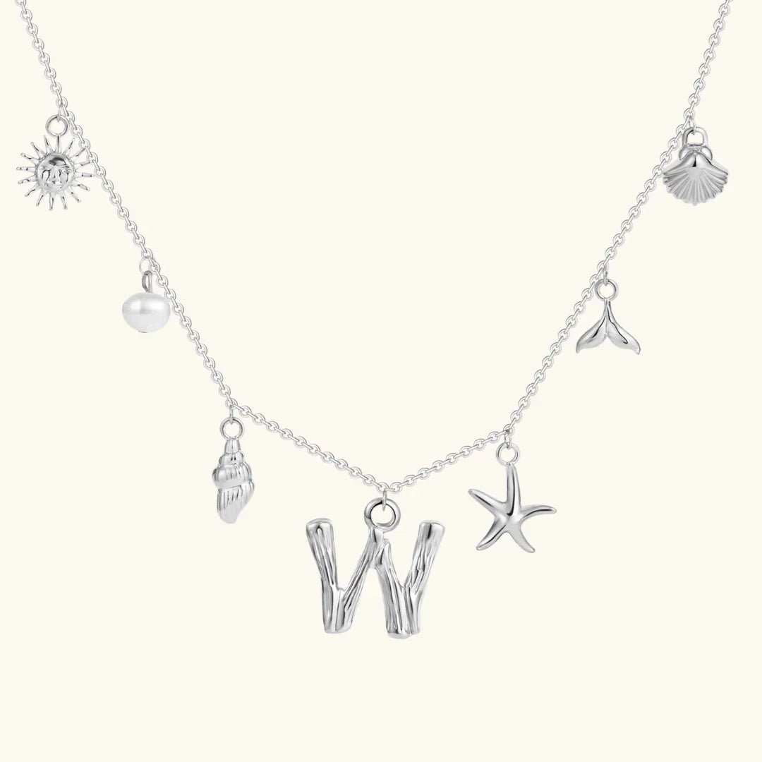 [ElanLuxe]Avaria Ocean Initial Necklace