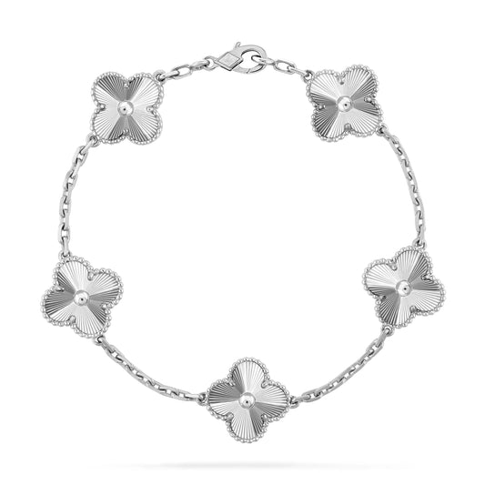[ElanLuxe Jewelry]CLOVER SILVER 5 MOTIFS BRACELET