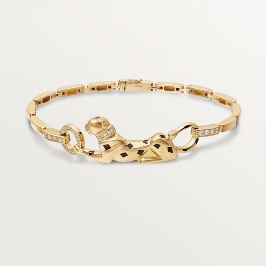 [ElanLuxe Jewelry]PANTHERE HALF DIAMOND ON CHAIN BRACELET