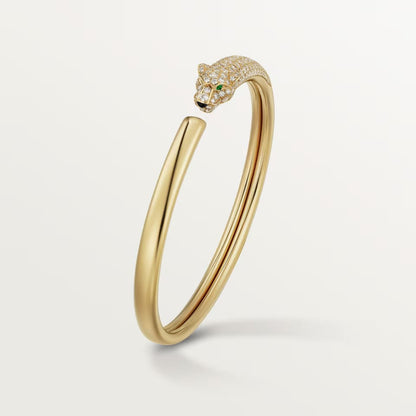 [ElanLuxe Jewelry]PANTHERE HALF DIAMOND OPEN BRACELET