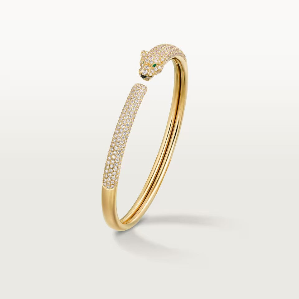 [ElanLuxe Jewelry]PANTHERE FULL DIAMOND OPEN BRACELET