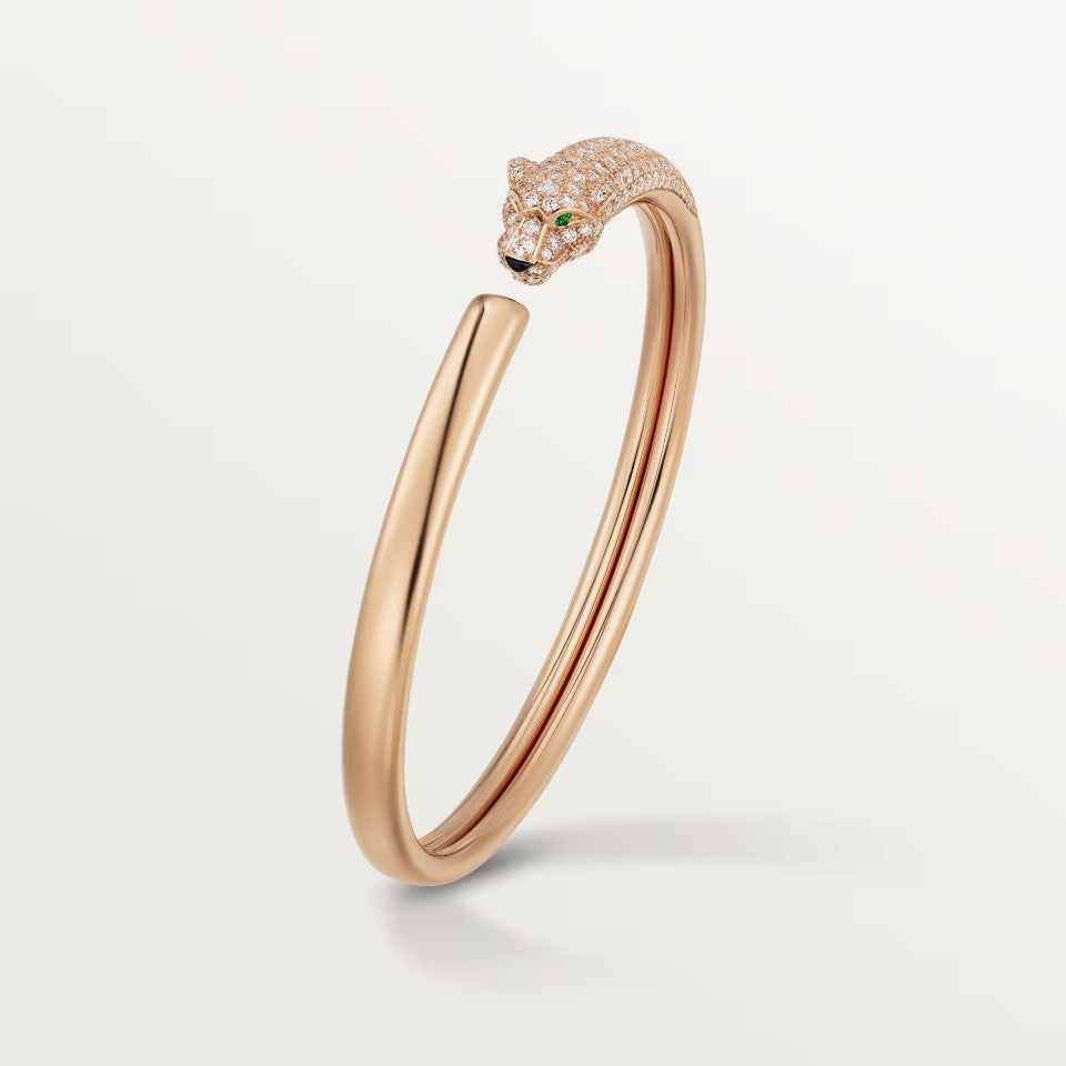 [ElanLuxe Jewelry]PANTHERE HALF DIAMOND OPEN BRACELET