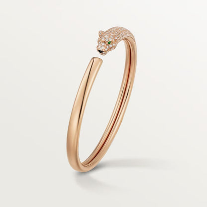[ElanLuxe Jewelry]PANTHERE HALF DIAMOND OPEN BRACELET