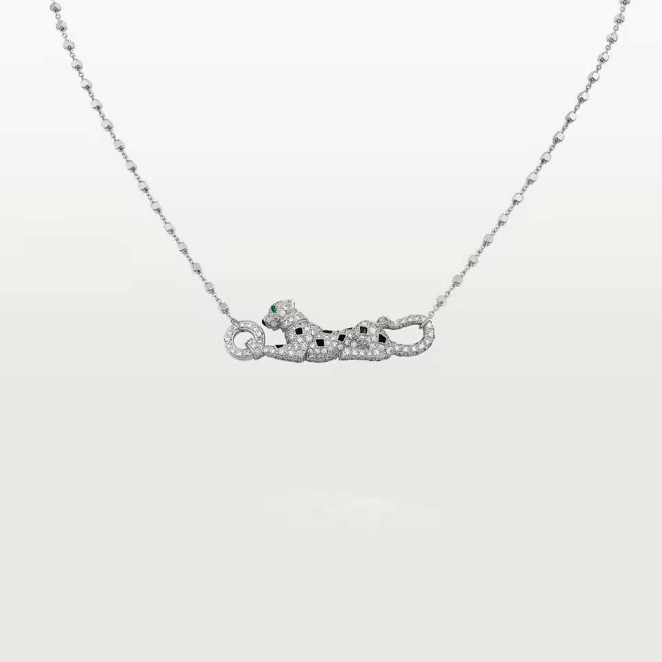 [ElanLuxe Jewelry]PANTHERE PAVED DIAMOND NECKLACE