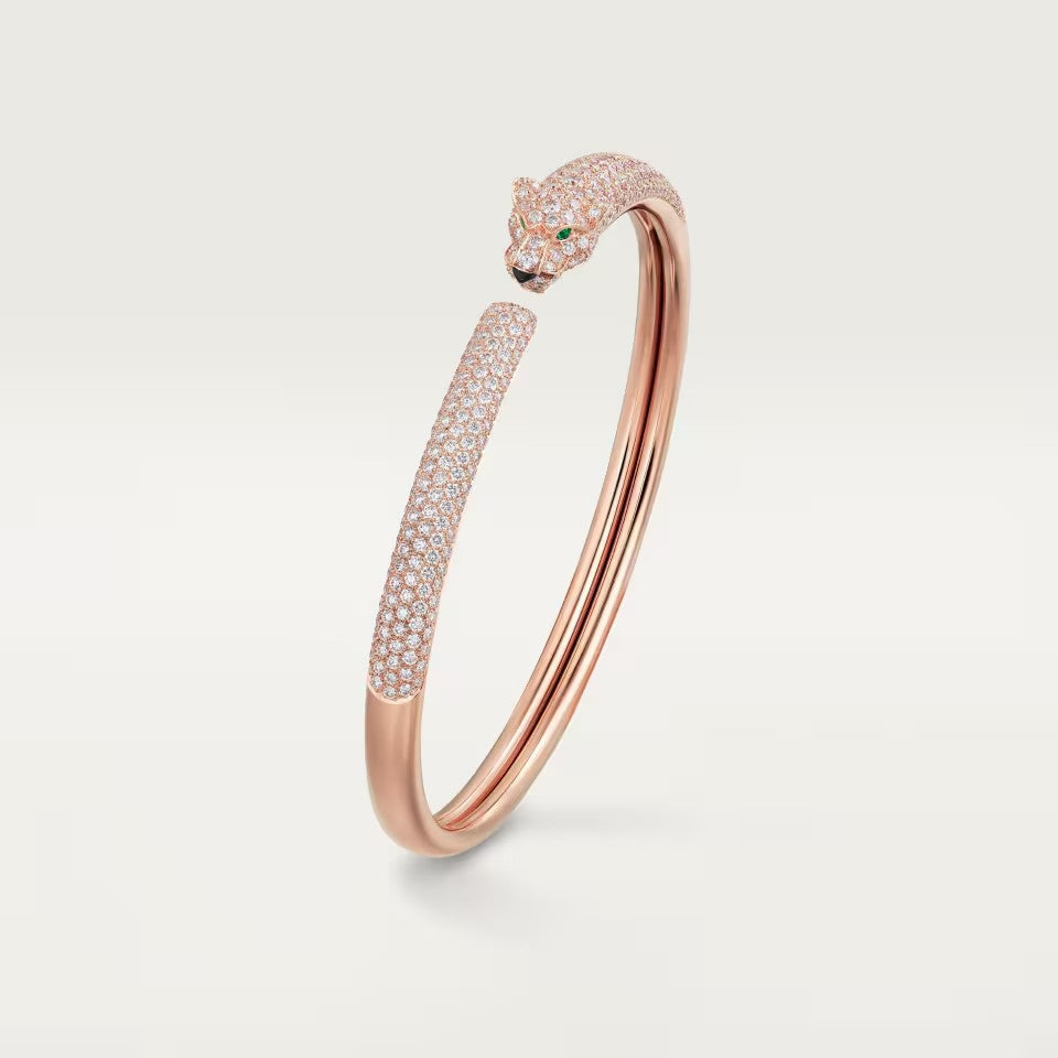 [ElanLuxe Jewelry]PANTHERE FULL DIAMOND OPEN BRACELET