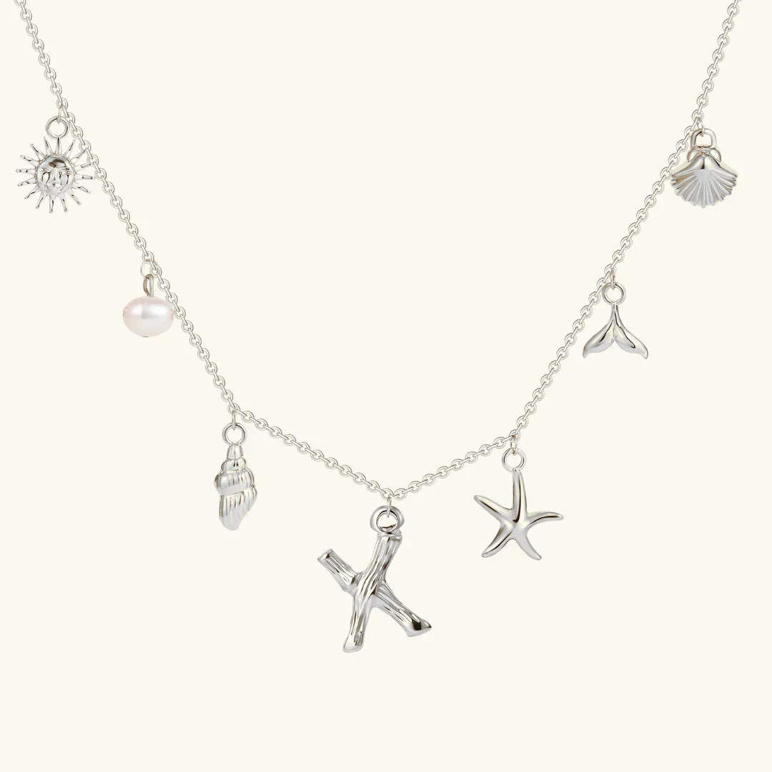 [ElanLuxe]Avaria Ocean Initial Necklace