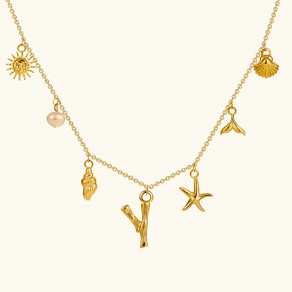 [ElanLuxe]Avaria Ocean Initial Necklace
