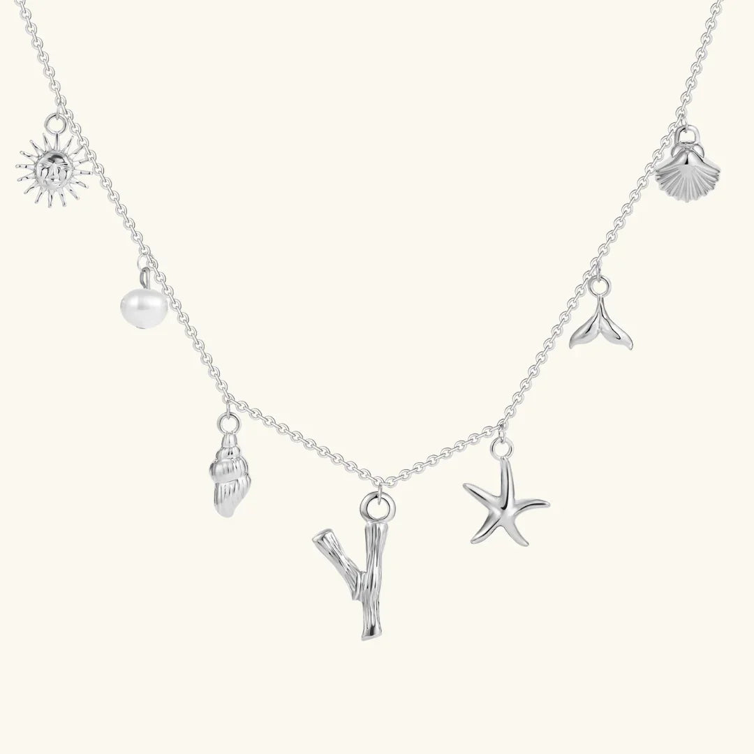 [ElanLuxe]Avaria Ocean Initial Necklace