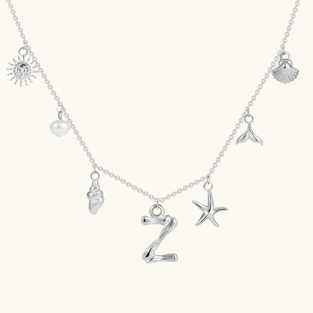 [ElanLuxe]Avaria Ocean Initial Necklace
