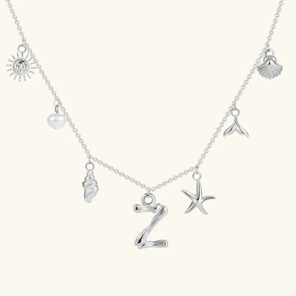 [ElanLuxe]Avaria Ocean Initial Necklace