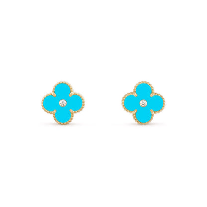 [ElanLuxe Jewelry]CLOVER  15MM DIAMOND EARRINGS COLLECTION