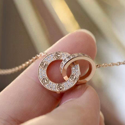[ElanLuxe Jewelry]LOVE  FULL DIAMOND PENDANT NECKLACE