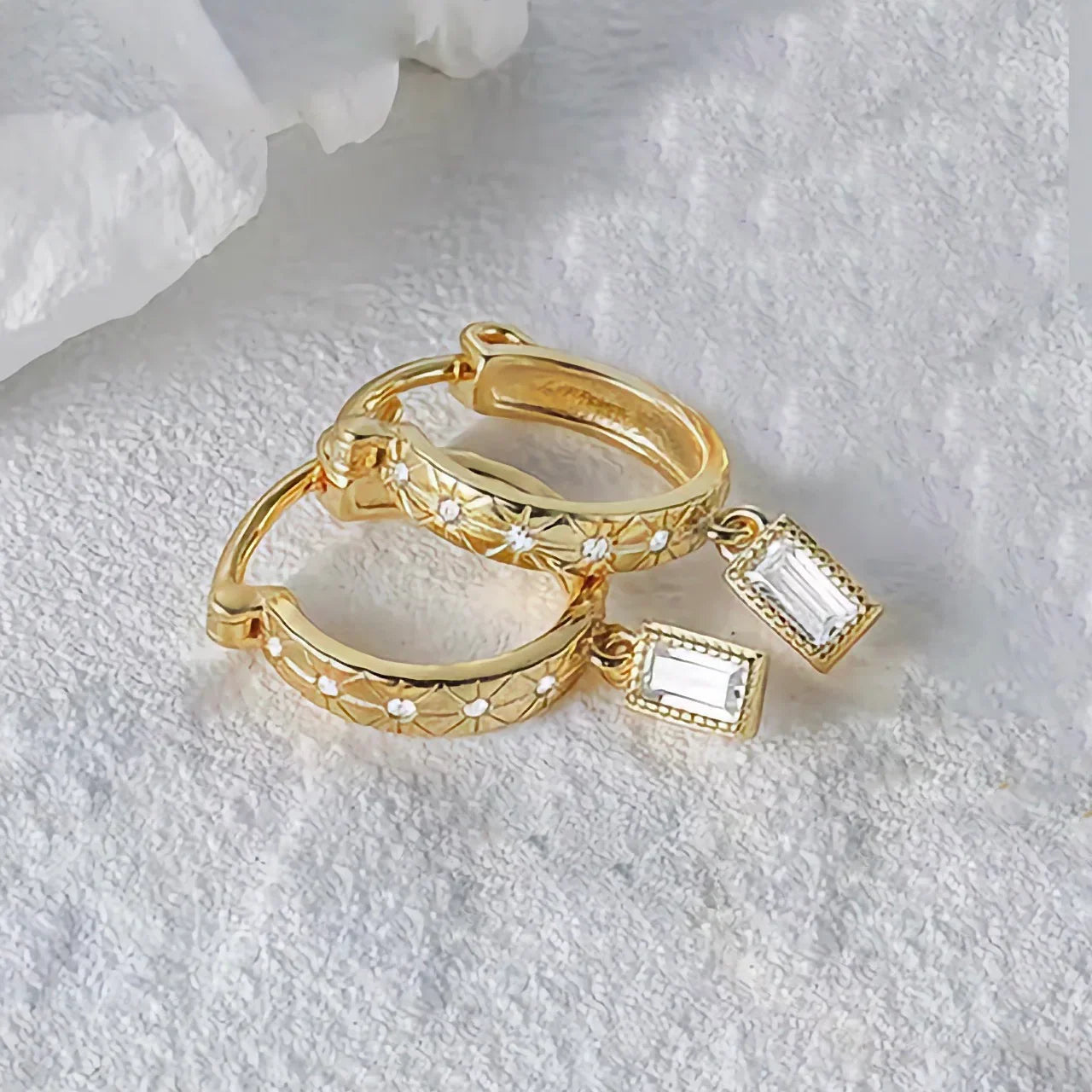 [ElanLuxe]Cassidy Diamond Hoops